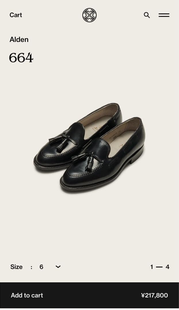 Alden / 664 / タッセルローファー / コードバン / 7.5 E