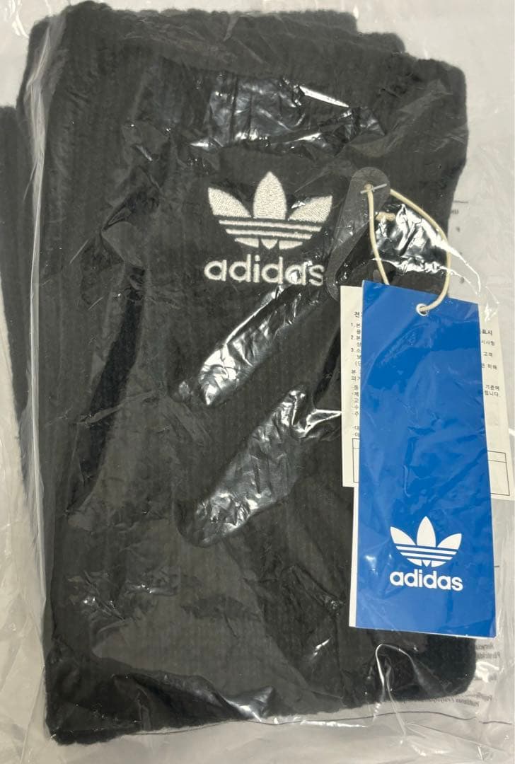 adidas リブ編みレッグウォーマー白黒2点セット