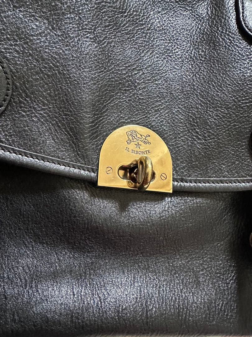 【美品】IL PISCONTE 黒 レザー ハンドバッグ(本革)