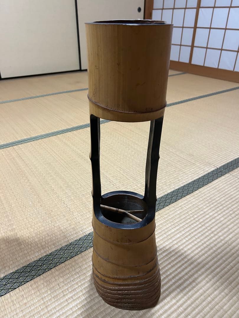 竹製 円筒形花器　2本セット