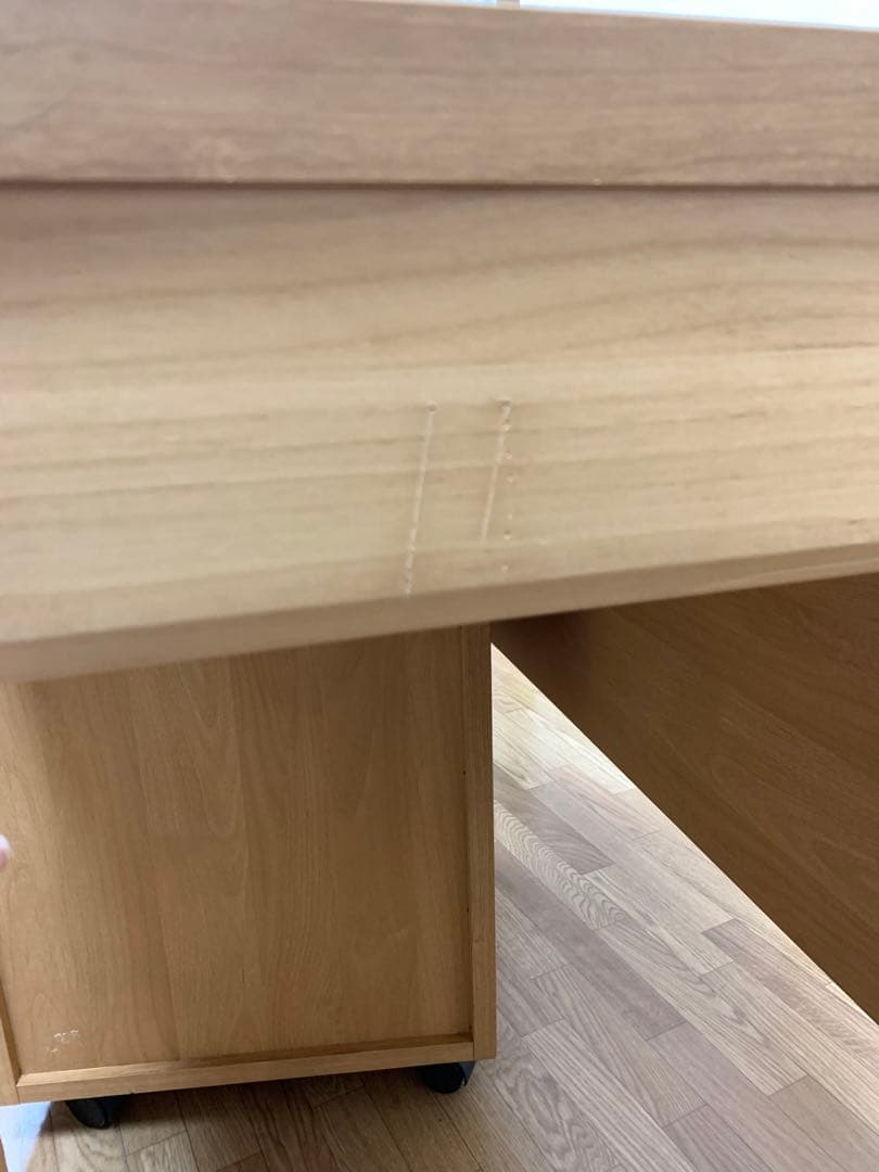 ２月末までアルダー天然木 アールデザインデスクシリーズ デスク・幅120.5cm