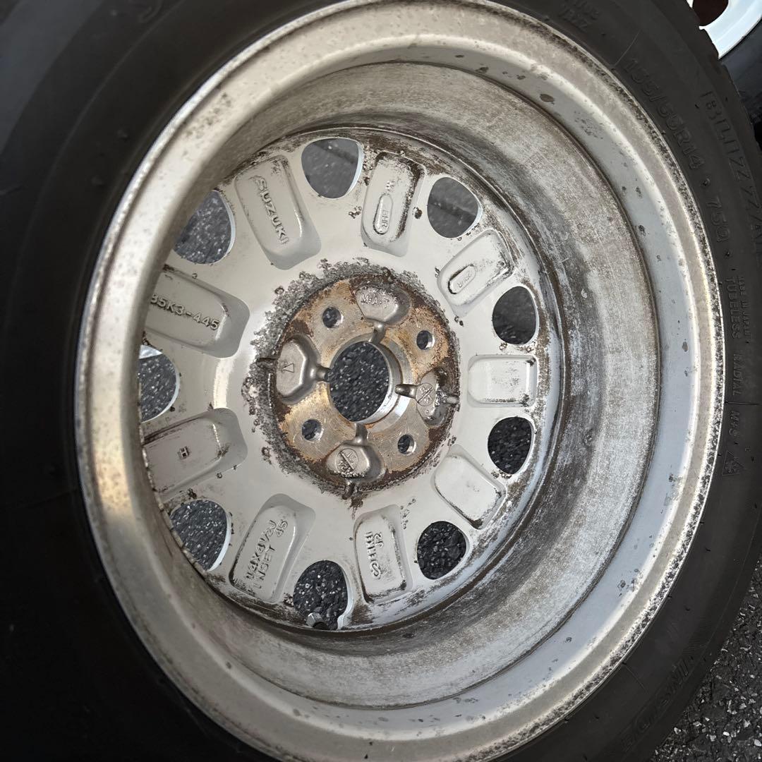 スタッドレスタイヤ ホイール ラパン 純正品 155/65R14 4本