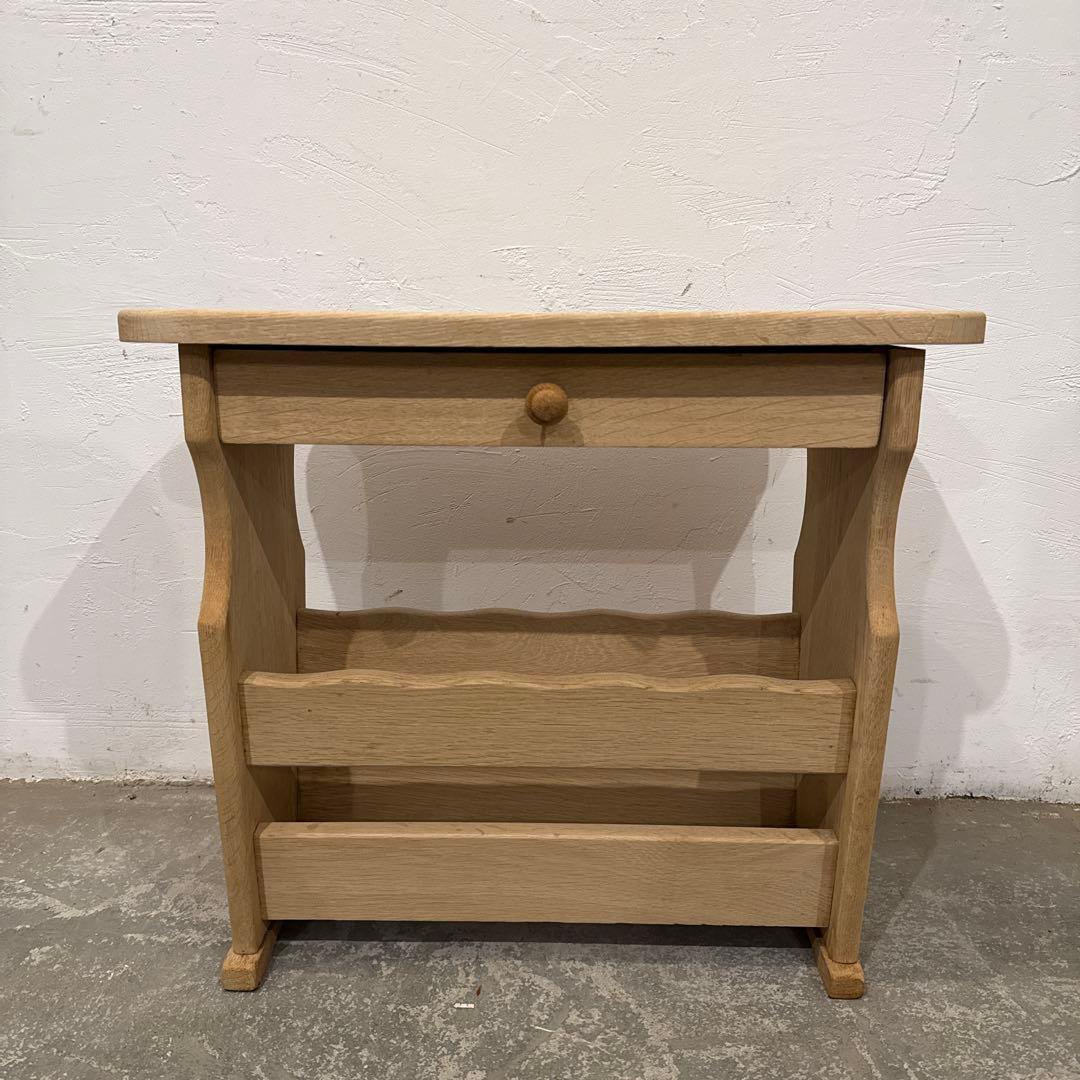 年末年始saleヴィンテージ　サイドテーブル　マガジンラック　引き出し付き　剥離