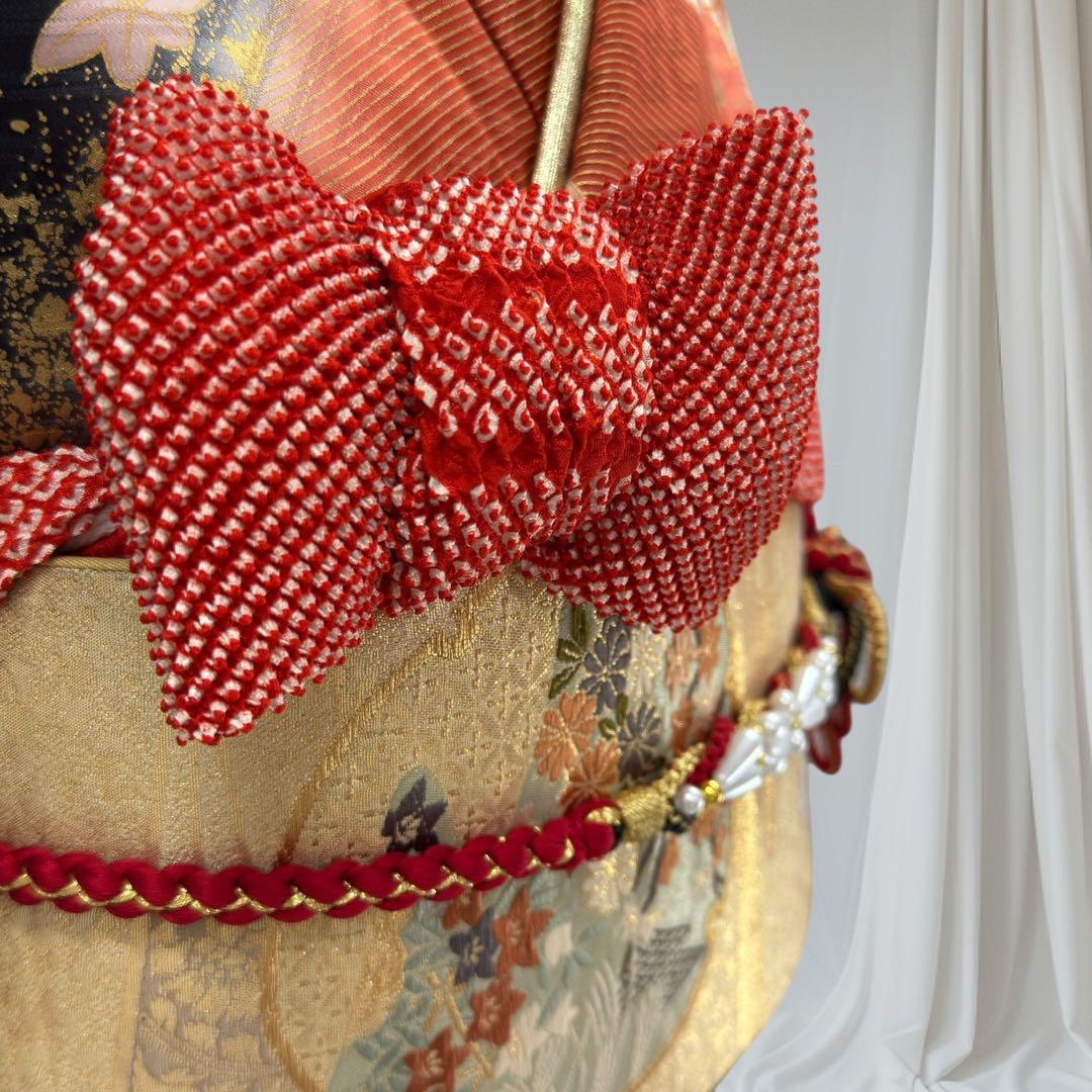 逸品 振袖7点フルセット 金駒刺繍 豪華金彩 鴛鴦　四季草花文様　成人式　結婚式