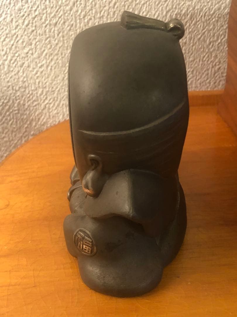 珍品　骨董　福助　時計　戦前　アンティーク　置物　レトロ　大正ロマン　おかめ