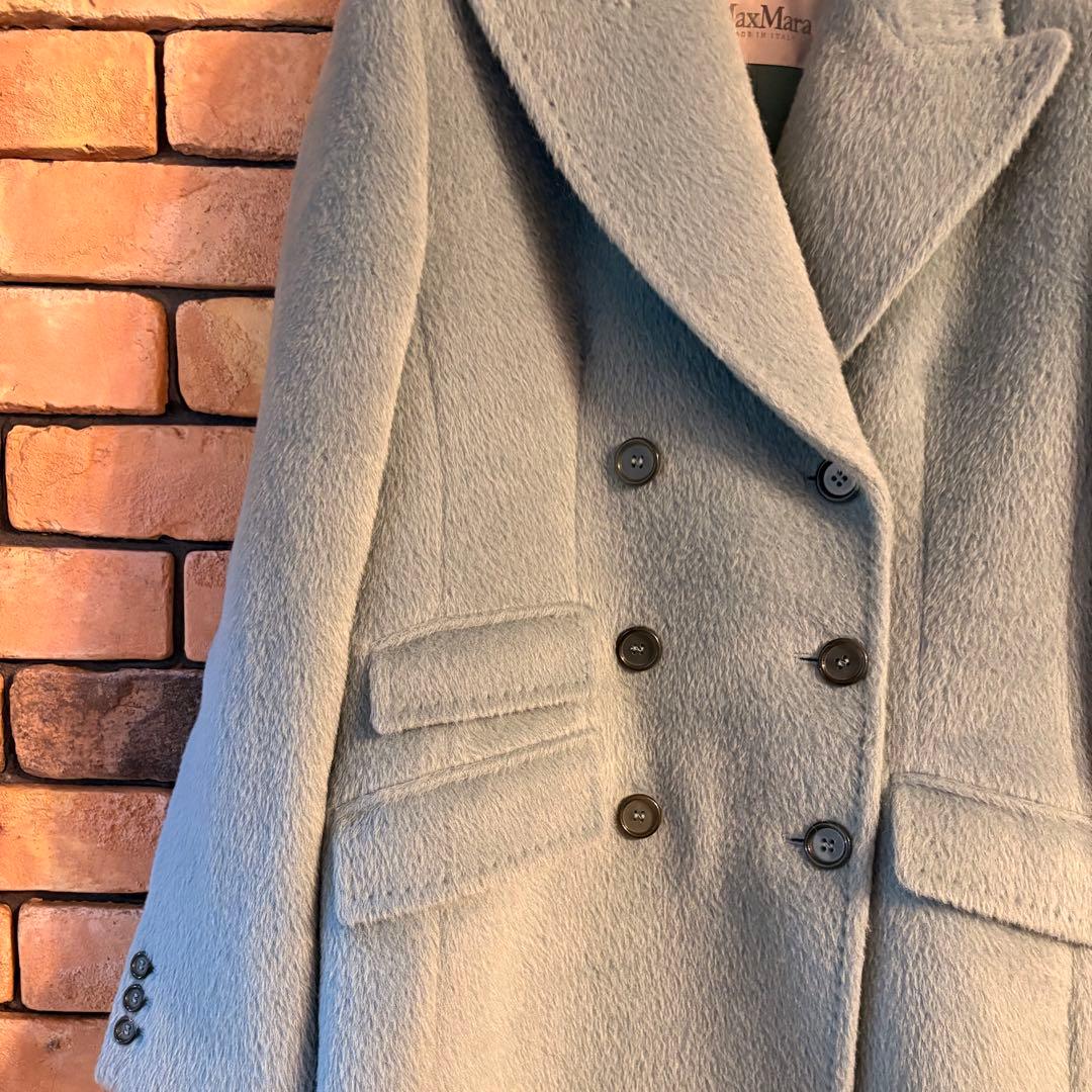 ★Max Mara ★ダブルブレストコートライトブルー（ウール・アルパカ混）