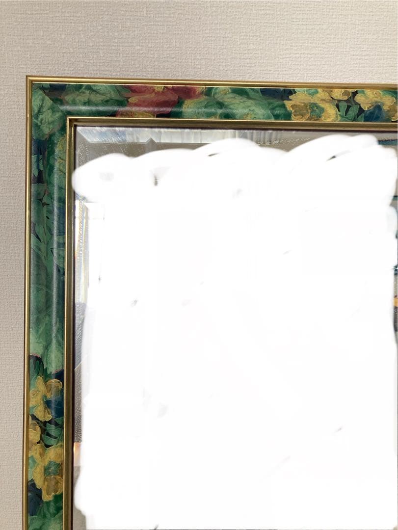 花柄デザイン 壁掛け鏡