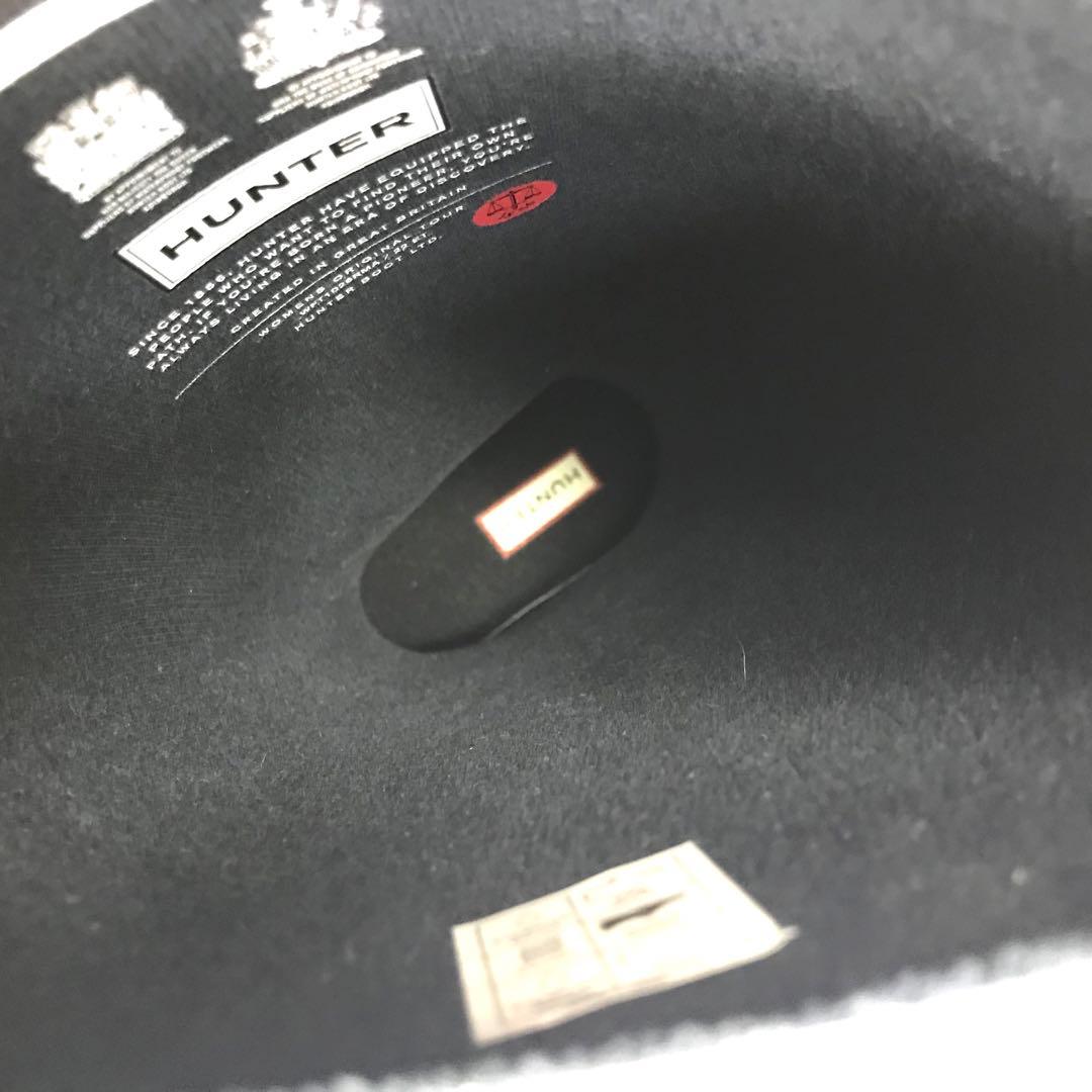 美品 ハンター レインブーツ バックル付き UK6 24.5cm ブラック 袋付