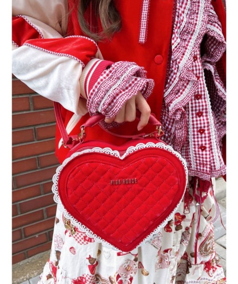 ハート型ベロアバッグ☆ピンクハウス☆ピンク