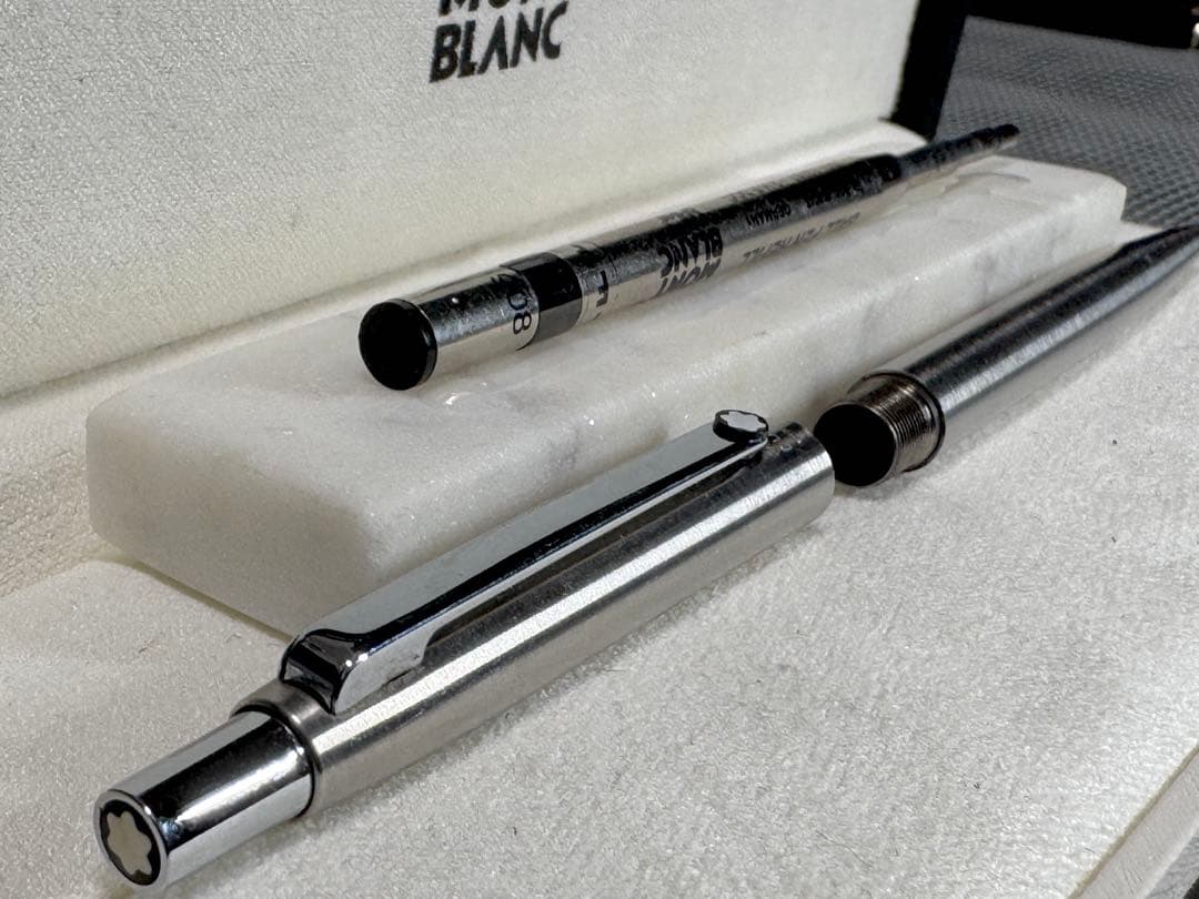 【新品同様】MONT BLANC 1990S シルバーボールペン　スリムライン