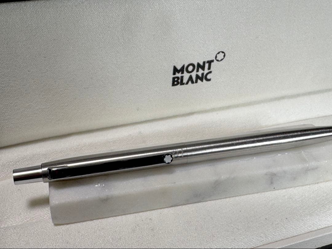 【新品同様】MONT BLANC 1990S シルバーボールペン　スリムライン