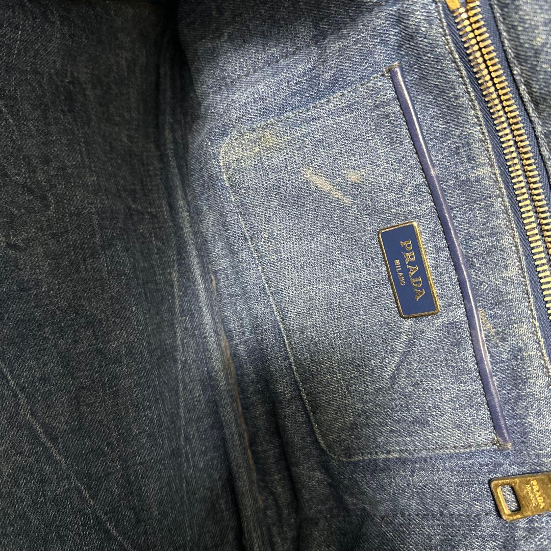 専用　PRADA カナパ　トートバッグ　デニム