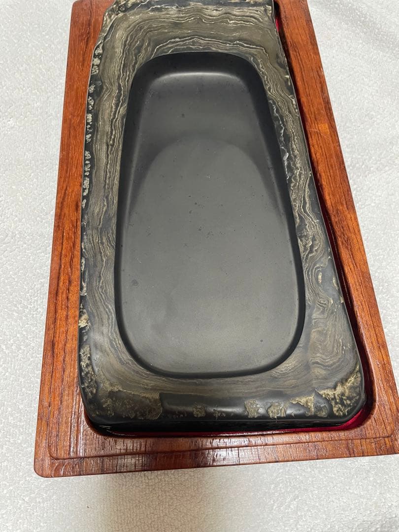 若田石　硯　硯箱　マーブル模様　ハンドメイド