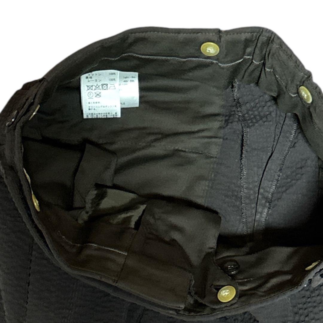 CARUSO ダークブラウン　コットンシアサッカースーツ