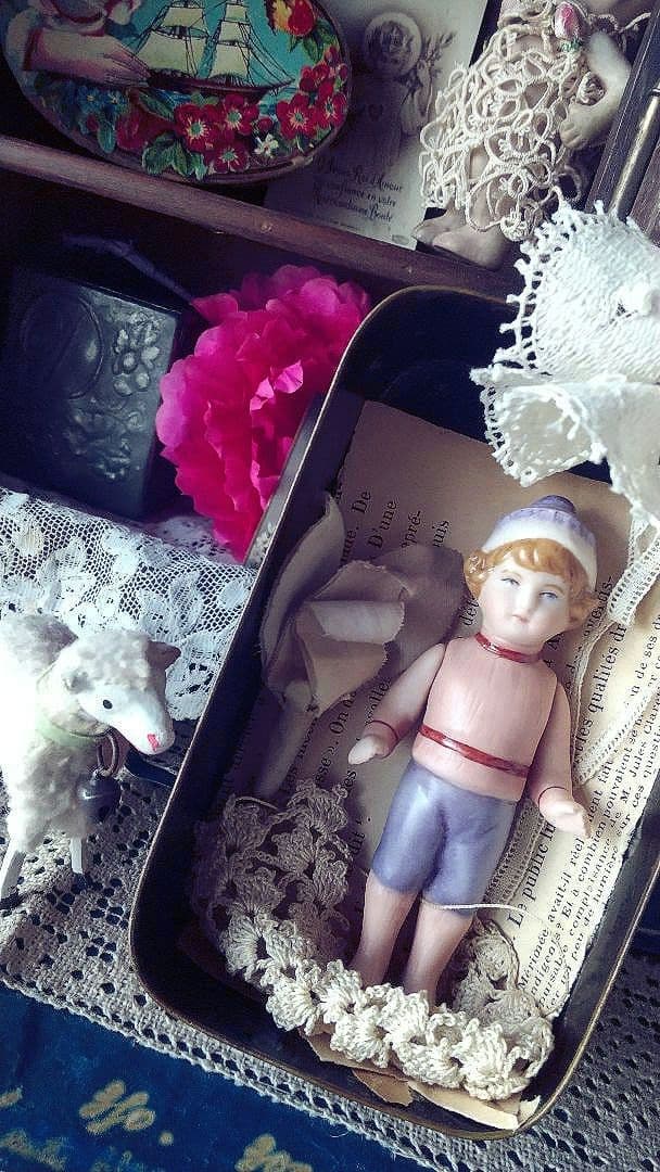 おまけ付❀アンティーク　オールビスクドールHertwig♪プチプレゼンテーション