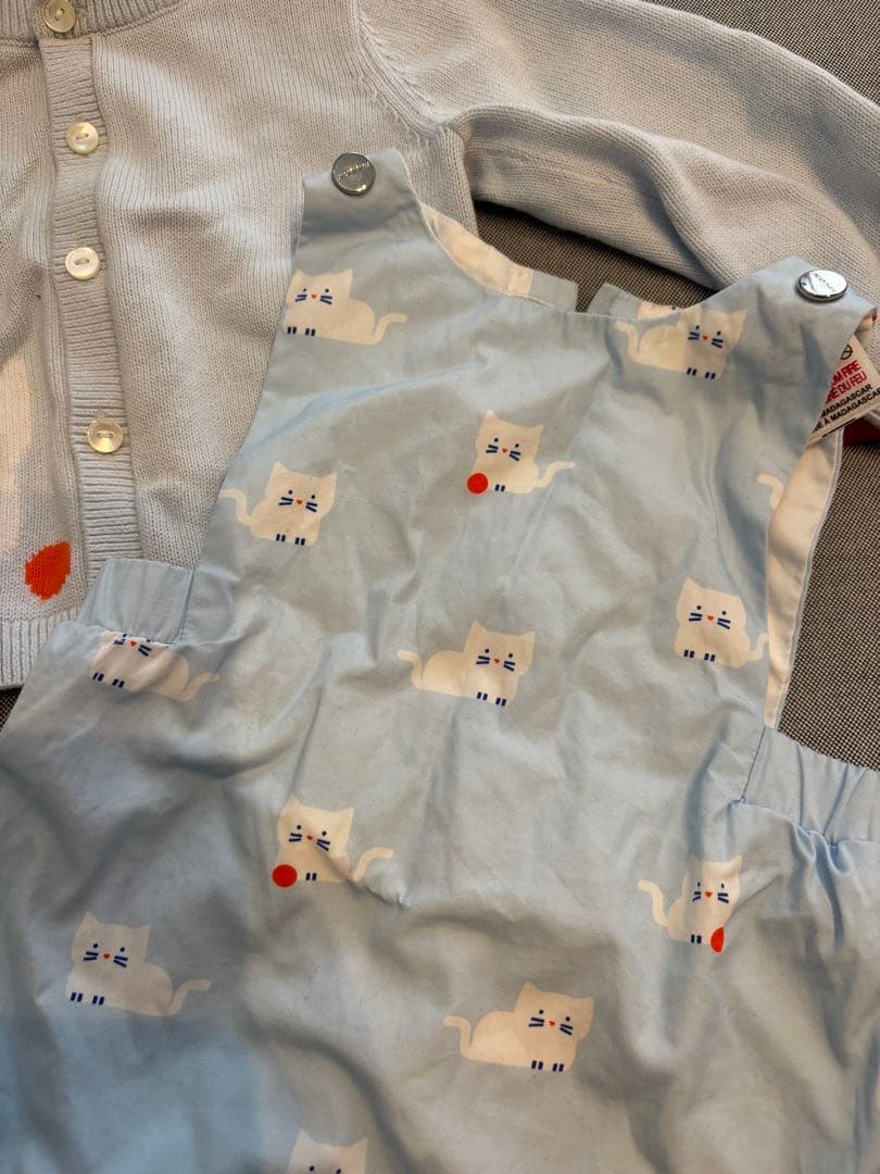 Jacadi 猫柄セットアップ