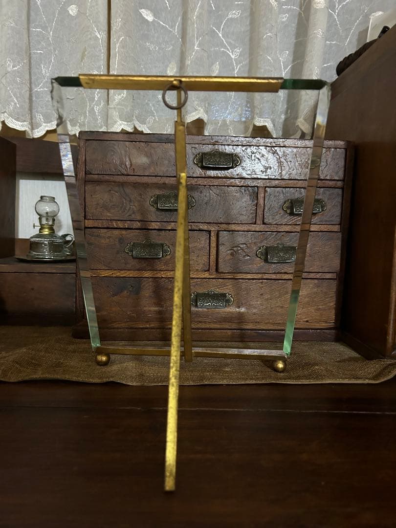 フランスアンティーク クリスタル 特大フォト スタンド