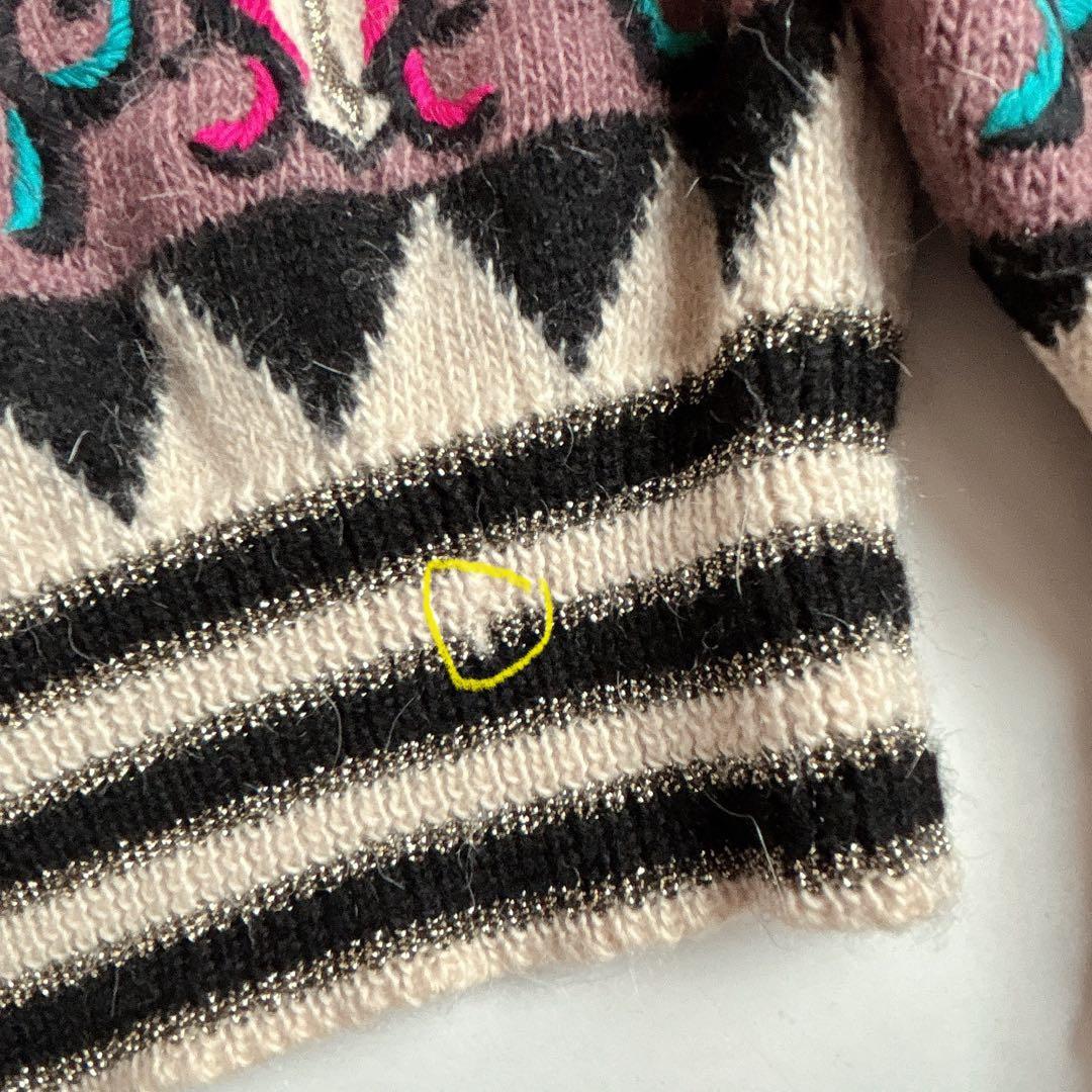 希少 ヴィンテージ 当時物 ヨシユキコニシ ペイズリー ハンドニット タートル