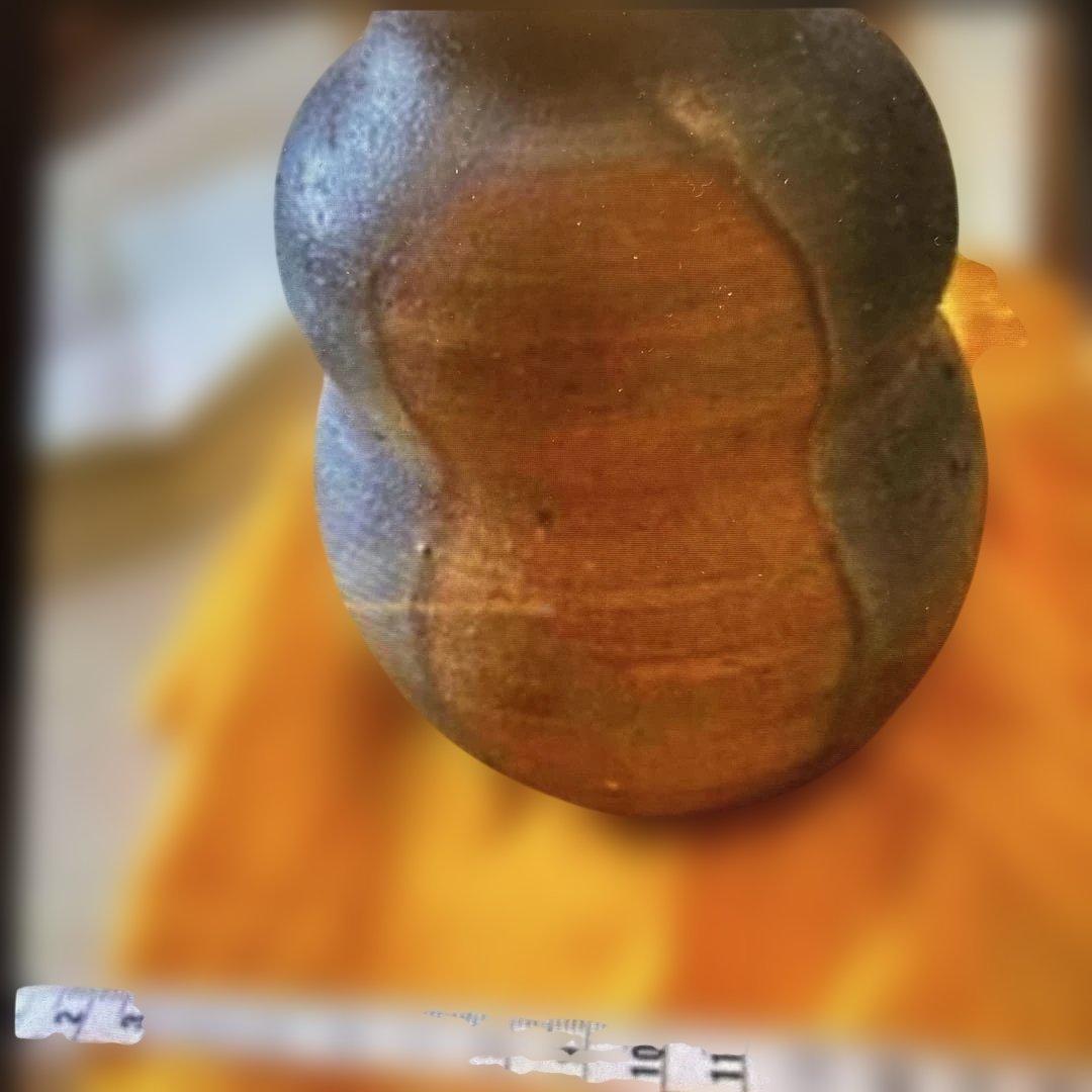 ▶︎ ◎備前窯変掛花入　松本勝哉　たぬき？ひょうたん？