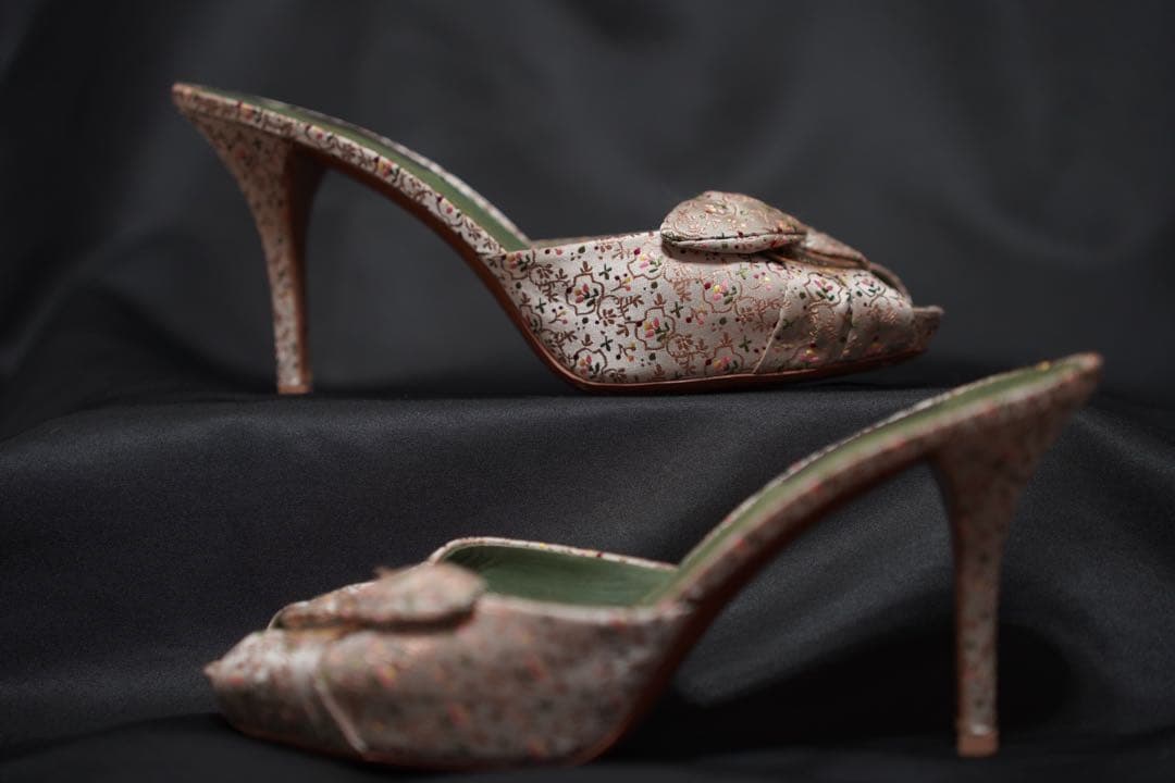 Louis Vuitton フローラル刺繍 ミュール サンダル 37サイズ