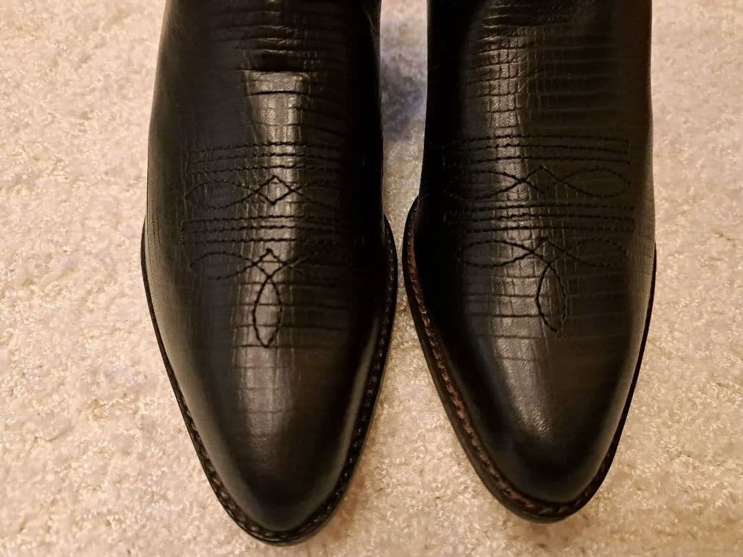 【未使用】カワノ celica 本革ウエスタンブーツ 黒