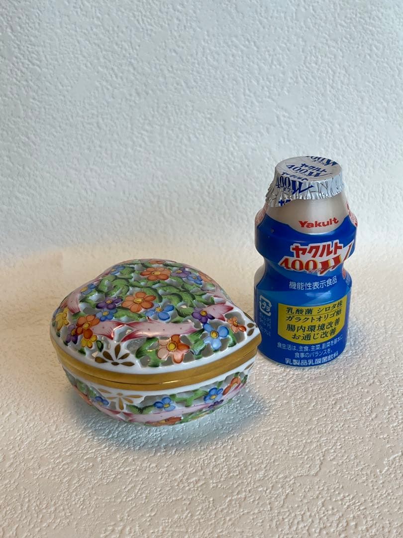 ヘレンドハート型透かしボンボン入れハンドペイント