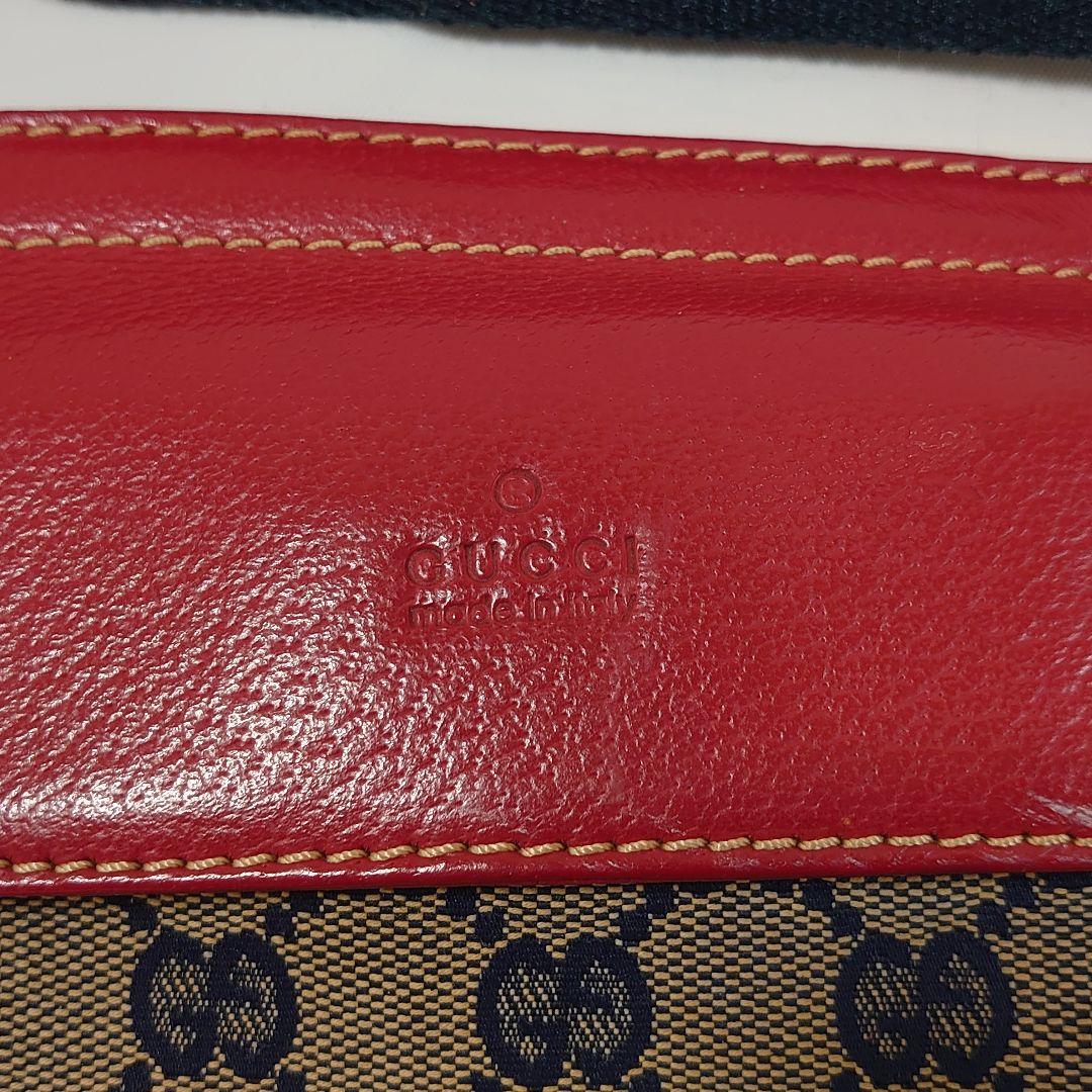 GUCCI グッチ ウエストポーチ ボディバッグ GGキャンバス レッド ブルー