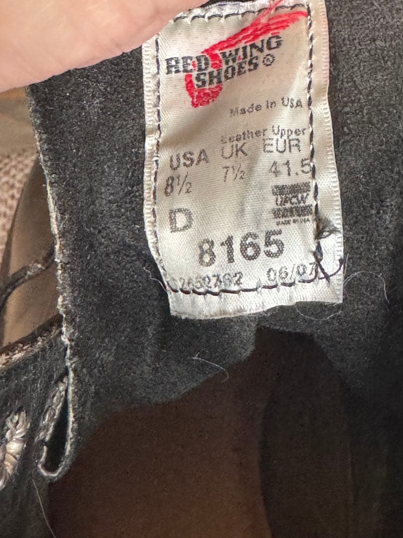 【FS品　美品　07’s】REDWING 8165 US8½ 26.5cm