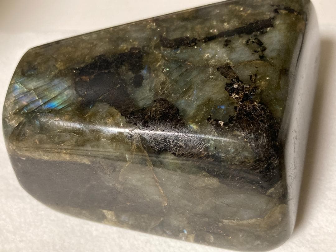 ✨週末限定セール✨ラブラドライト特大924g マダガスカル産 ブルーシラー磨き