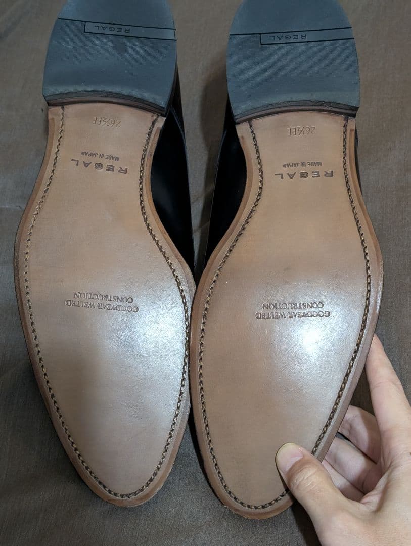 【新品】REGAL グッドイヤーウェルト 革底 ブラックレザー ドレスシューズ