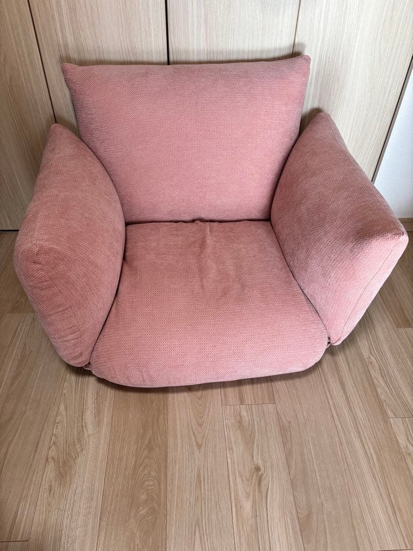 最終値下げ 無印良品 未使用に近い リクライニングソファ ピンク 1シーター