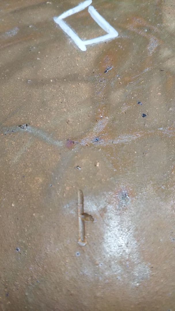 備前焼銀彩四方角皿