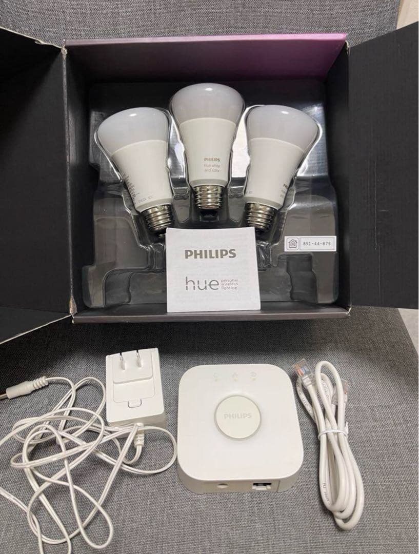 フィリップスヒュー Philips Hue フルカラー LED 電球3個セット