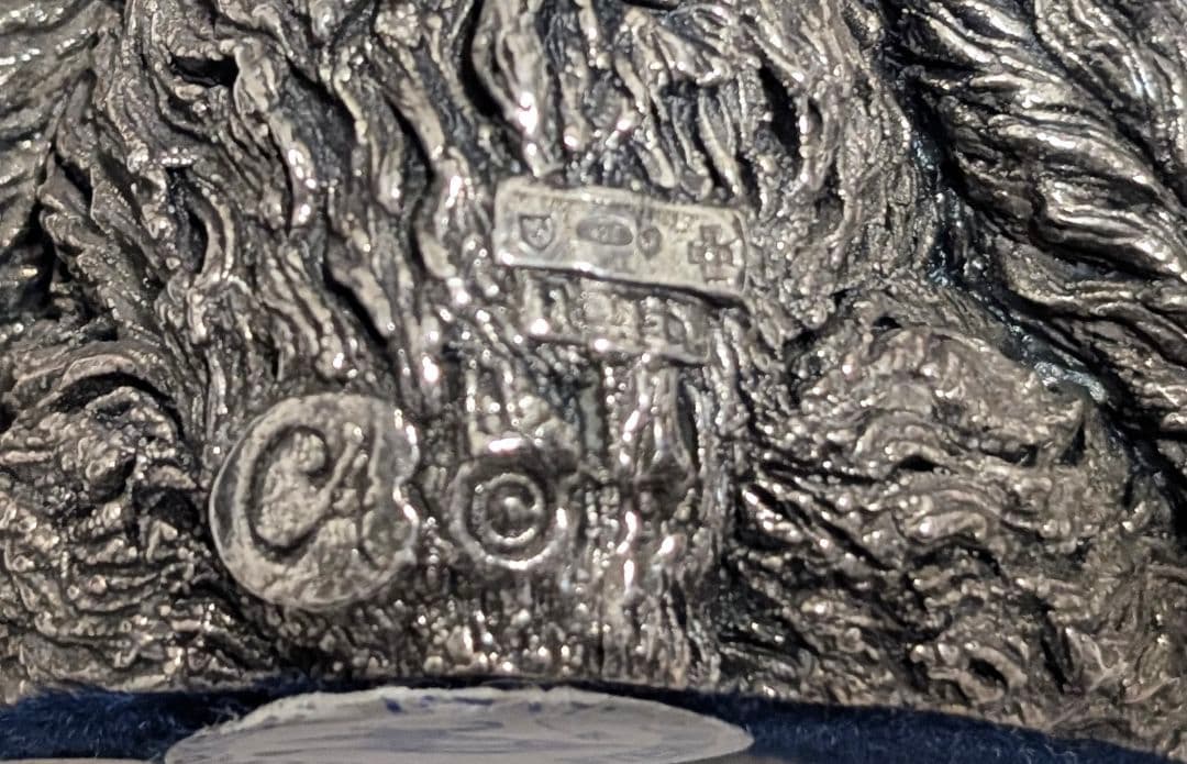 純銀張 英国 スターリングシルバー ホールマーク テディベア 彫刻 くま