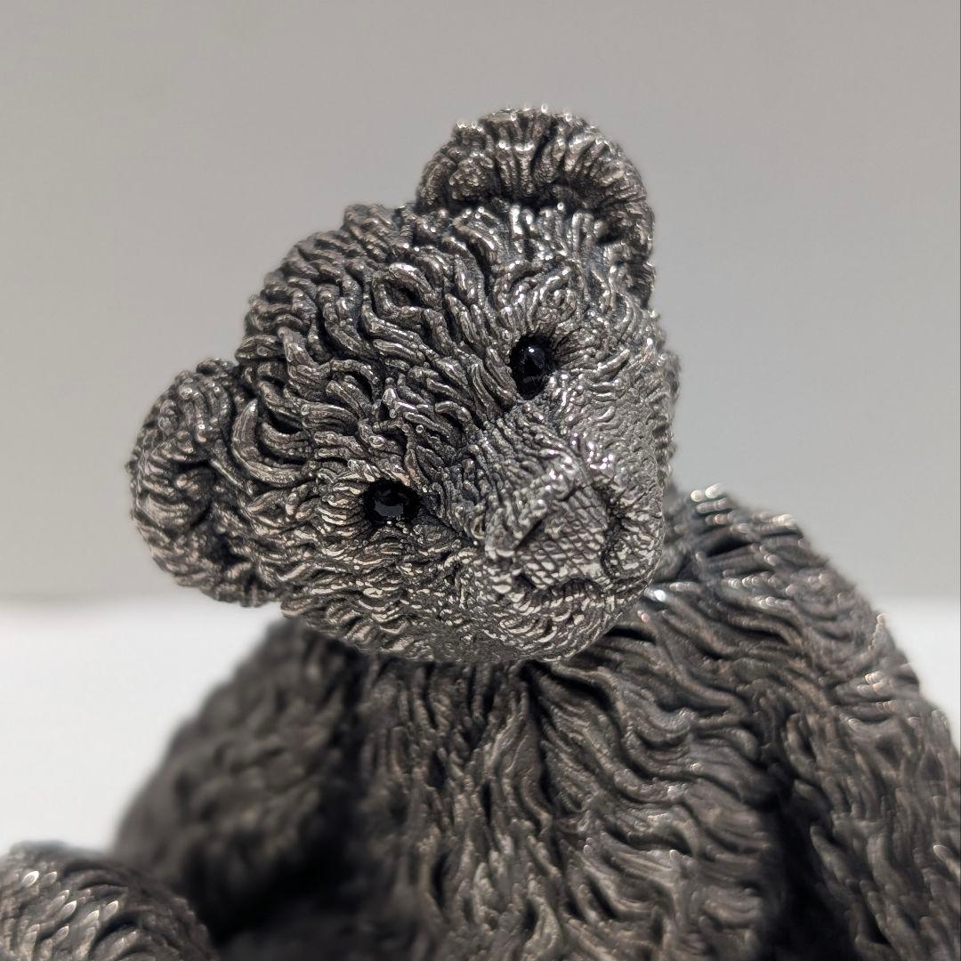 純銀張 英国 スターリングシルバー ホールマーク テディベア 彫刻 くま