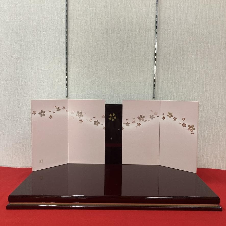 F3 訳あり　高級溜塗り　台巾70㎝　雛人形台屏風のみ　雛人形飾り台　ひな人形