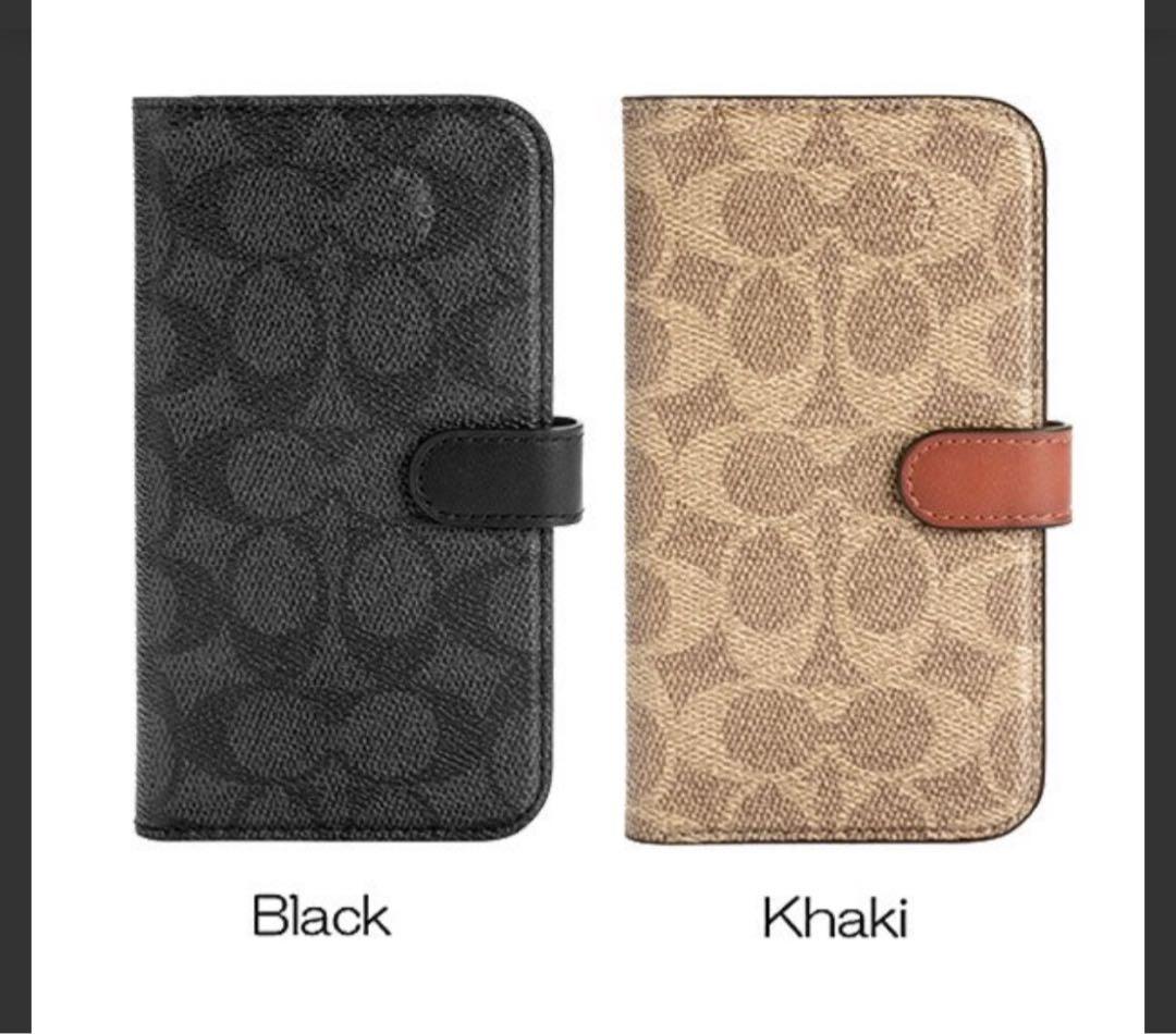 新品　COACH iPhone15用　手帳型 シグネチャー　コーチ
