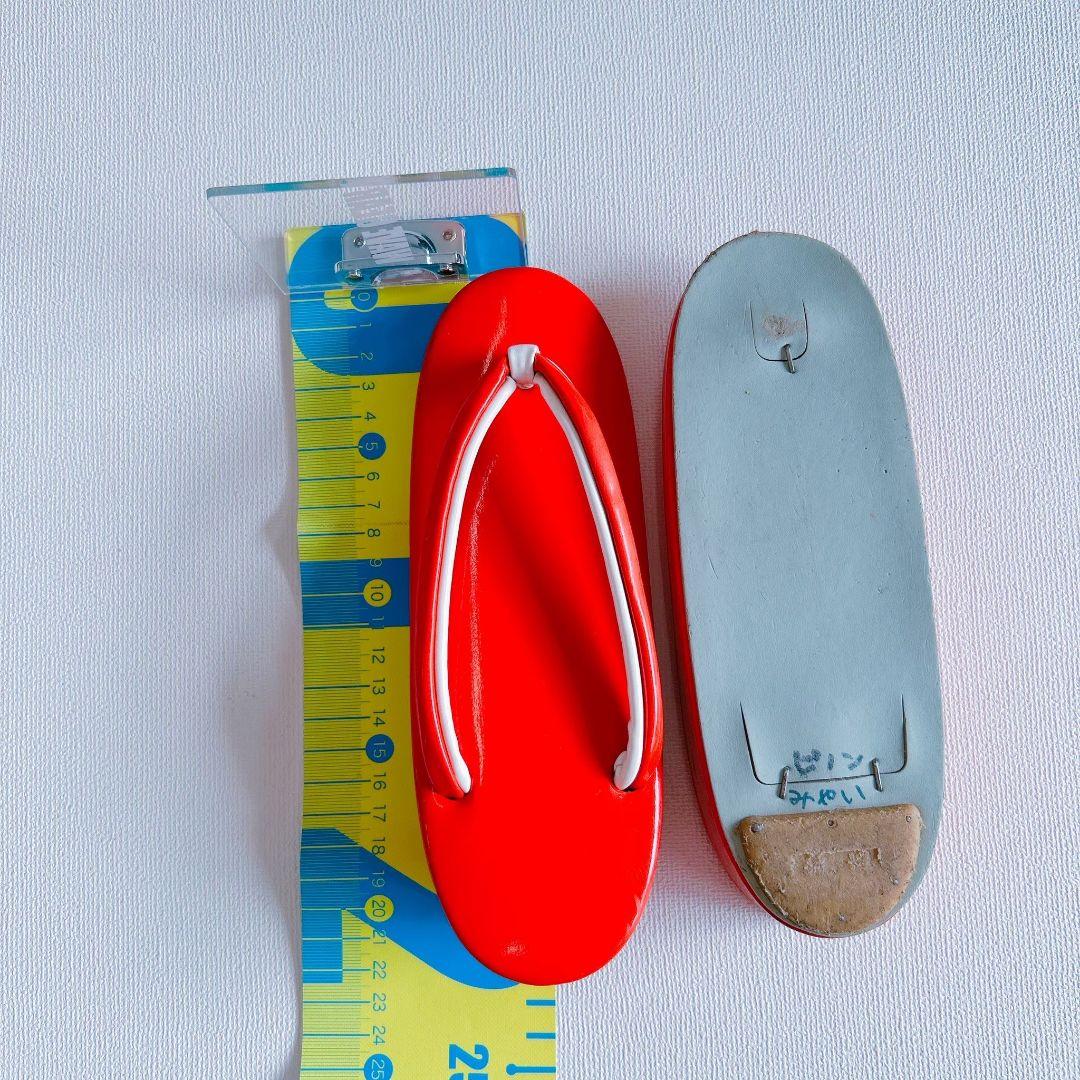 七五三　７歳フルセット　アンティーク　長着＆帯＆長襦袢＆草履＆小物セット　赤地