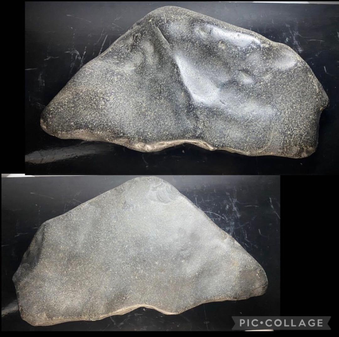 6952 瀬田川真黒石 ウブ 横47(cm)重量:12kg 水石 盆石