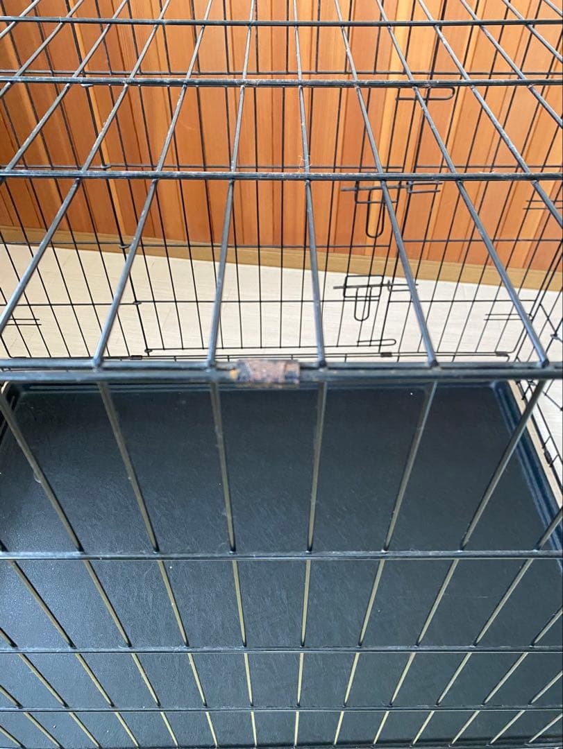 BLACK◆大型犬用折りたたみ金属ケージ