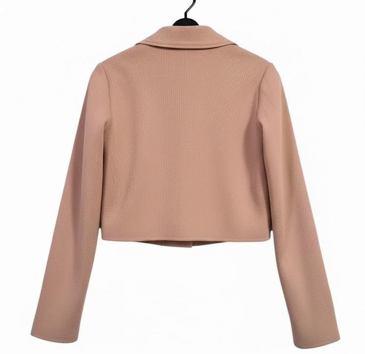 FOXEYフォクシー パール付 ショート ジャケット ピンクベージュ 38