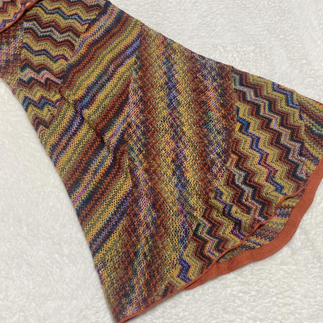 DE0013【ミッソーニ】ニットワンピース【44】アンサンブル 透かし編みベスト