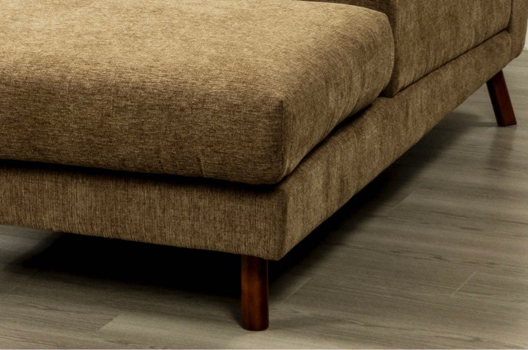 カウチソファ 布張り ブラウン