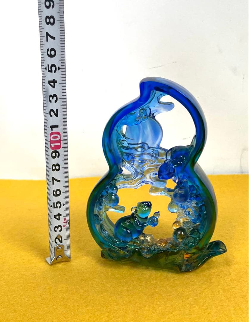 希少 琉園 tittot 高級ガラス工藝 台湾 福禄綿享 鼠 瑠璃ガラス