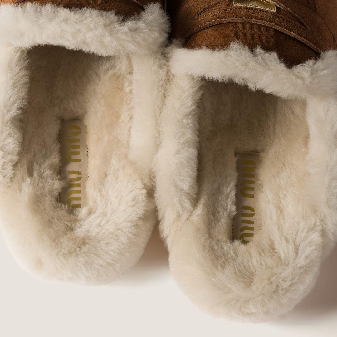 miumiu スエードミュール ココアブラウン