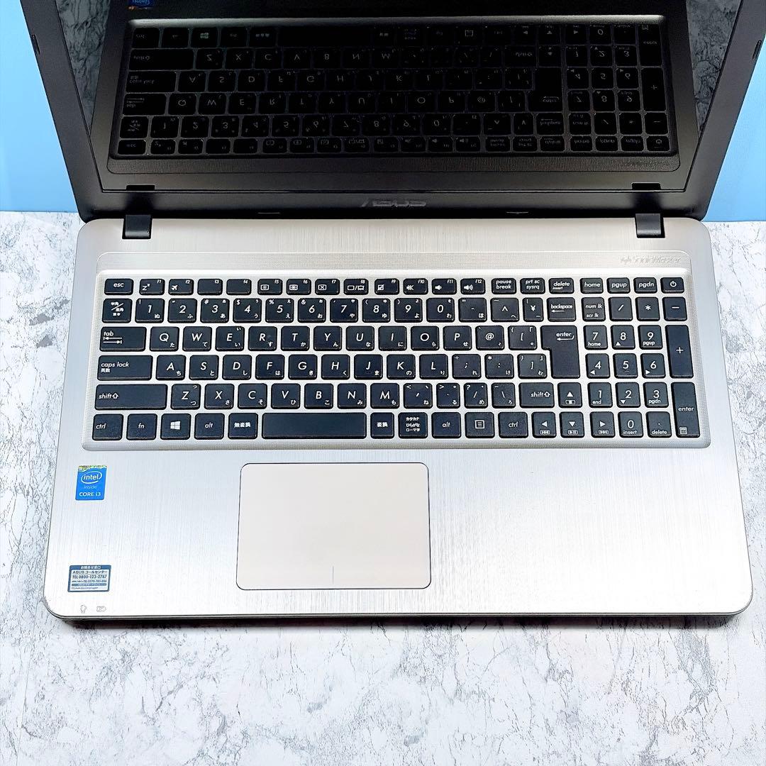 設定済✨初心者におすすめ♪✨オフィス✨カメラ✨ASUS✨ブラック✨ノートパソコン