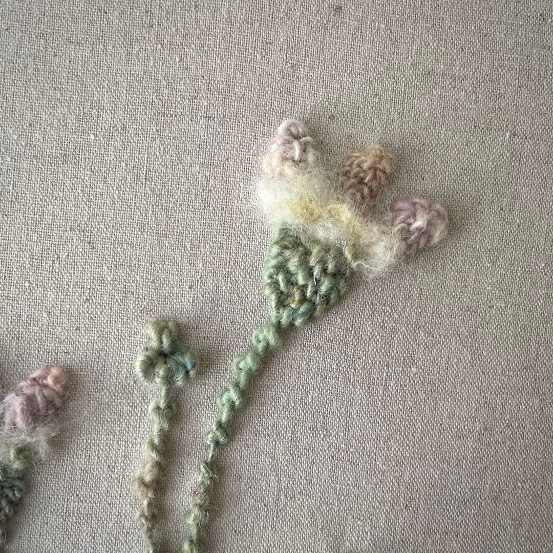 【一点もの】『手紡ぎ糸のお花. j'』手刺繍ファブリックパネル