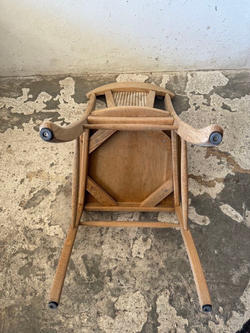 ビンテージ ダイニングラタンチェア　カフェチェア 剥離 no1