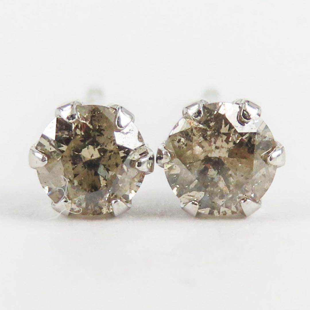 ば*。様 【本物保証】K10WG 天然ダイヤモンド ピアス｜各0.15ct 新品