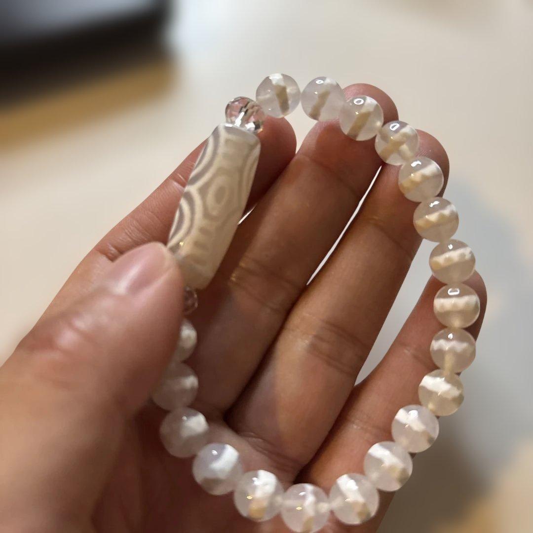 守ってくれる！老玉髄白天珠、龍眼天珠、線天珠たん！すごい！